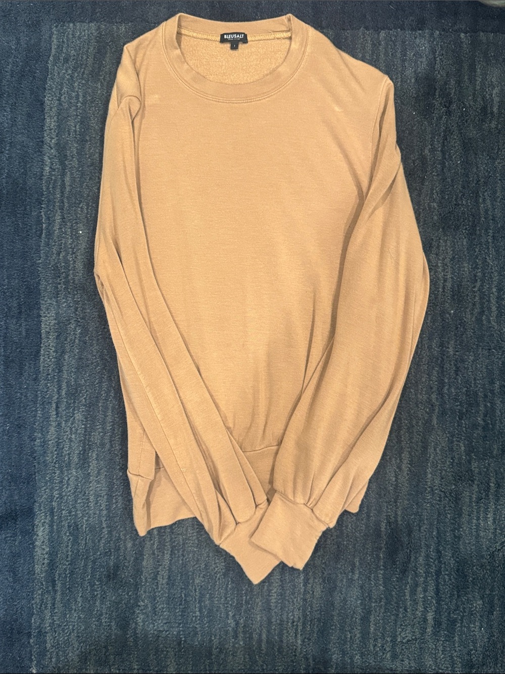 Bleusalt Casual Crewneck Sweatshirt in Camel